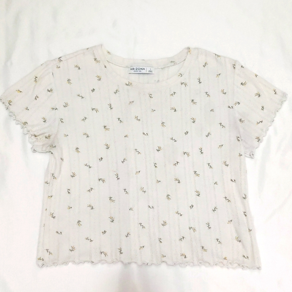 Women's ditsy floral baby tee top